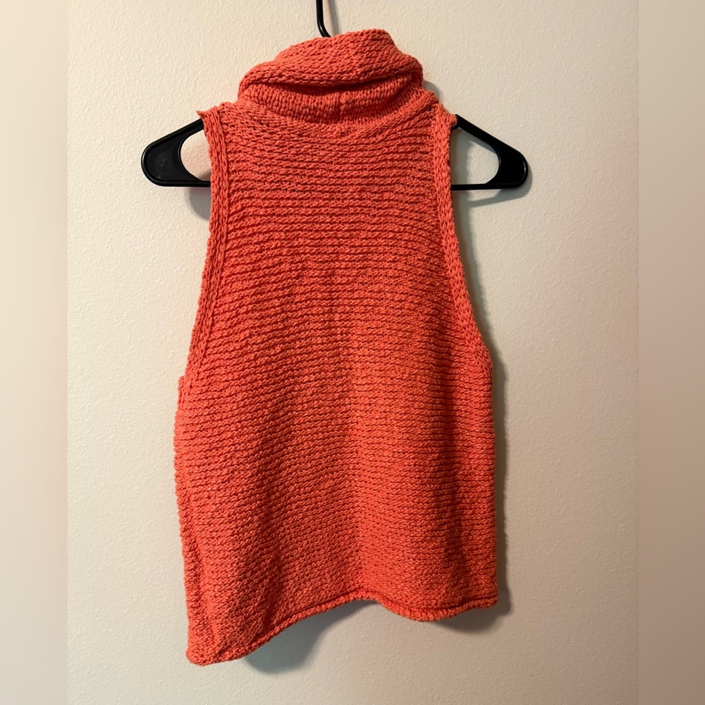 Pilcro Orange Sleeveless Cowl Neck Sweater - Picture 2 of 4